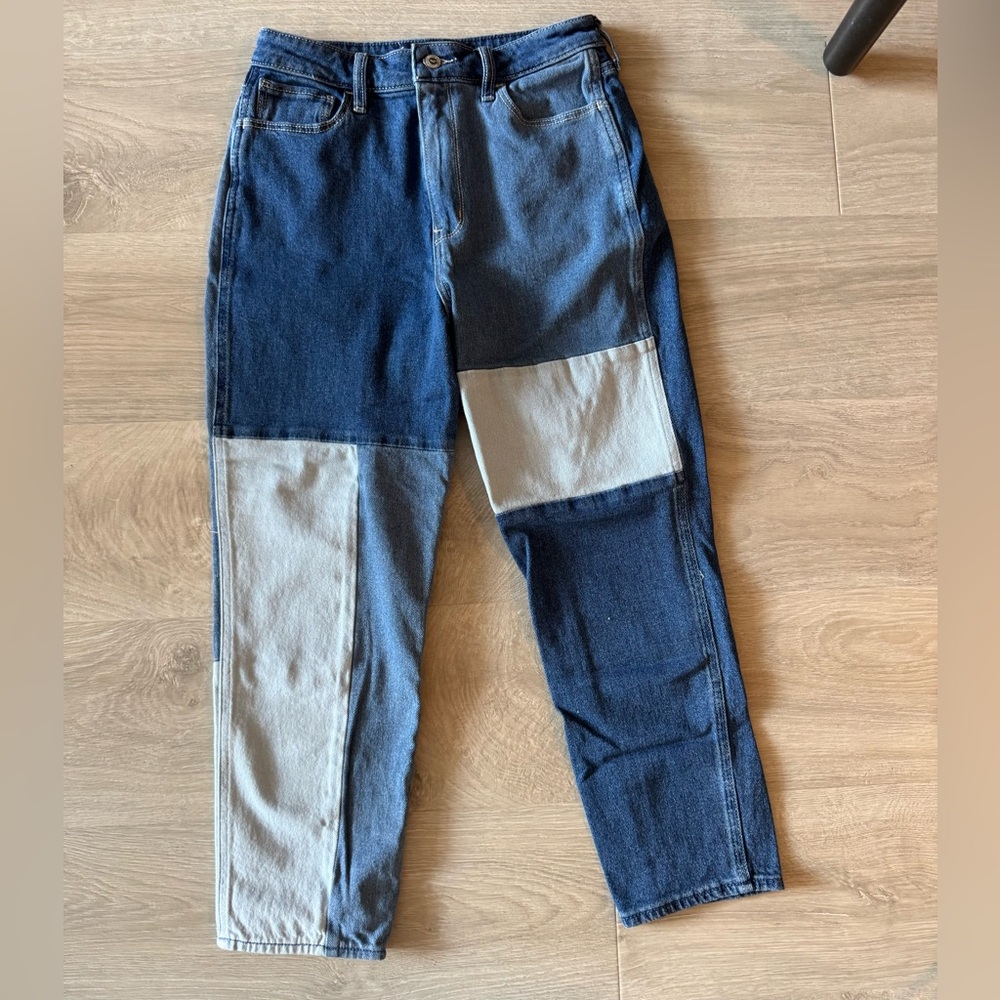 Hollister Ultra High-Rise Mom Jeans Patchwork